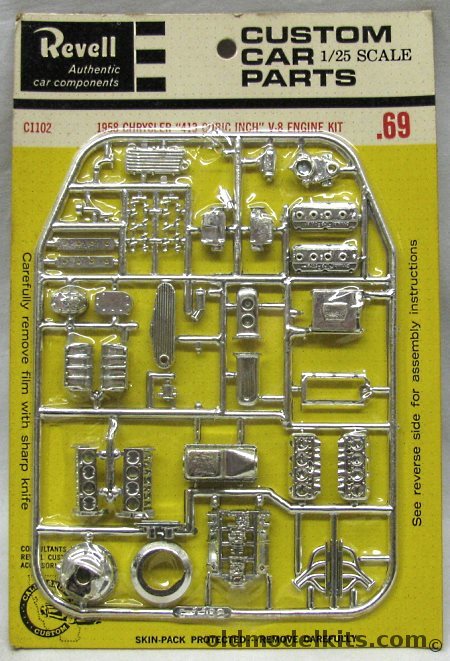 Revell 1/25 1958 Chrysler 413 Cubic Engine V-8 Engine, C1102 plastic model kit